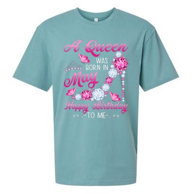 A Queen Was Born In May Birthday Costume For Wo Sueded Cloud Jersey T-Shirt