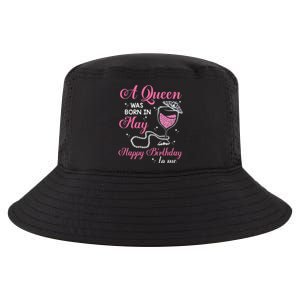 A Queen Was Born In May Gift Happy Birthday Wine Pearl Cool Comfort Performance Bucket Hat