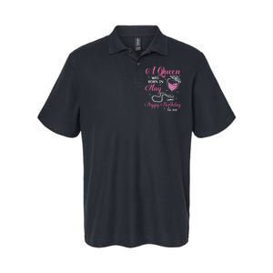 A Queen Was Born In May Gift Happy Birthday Wine Pearl Softstyle Adult Sport Polo