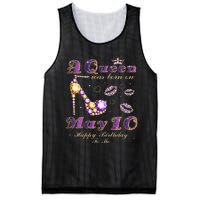 A Queen Was Born on May 10 10th May Birthday Queen Mesh Reversible Basketball Jersey Tank