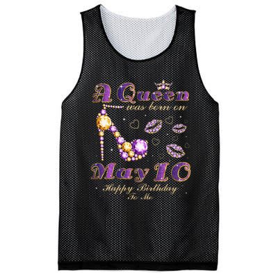 A Queen Was Born on May 10 10th May Birthday Queen Mesh Reversible Basketball Jersey Tank