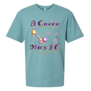 A Queen Was Born on May 10 10th May Birthday Queen Sueded Cloud Jersey T-Shirt