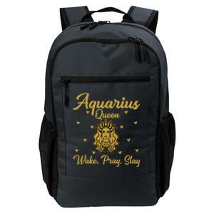 Aquarius Queen Wake Pray Slay Aquarius Birthday Great Gift Daily Commute Backpack