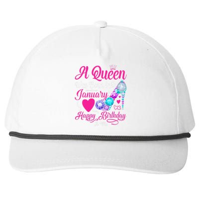 A Queen Was Born In January Happy Birthday Woman special Snapback Five-Panel Rope Hat