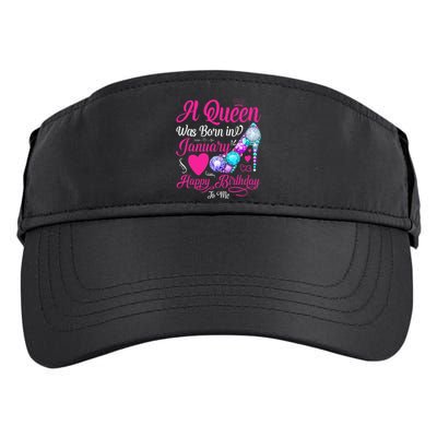 A Queen Was Born In January Happy Birthday Woman special Adult Drive Performance Visor