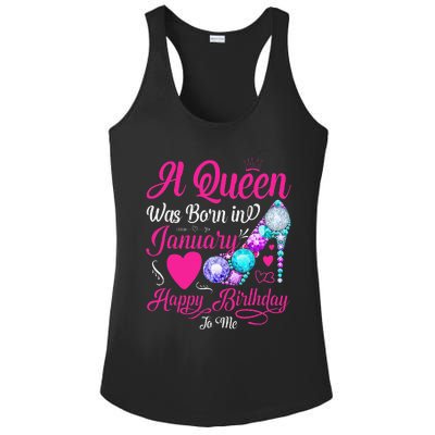 A Queen Was Born In January Happy Birthday Woman special Ladies PosiCharge Competitor Racerback Tank