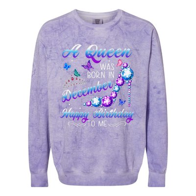 A queen was born in December Birthday Quote December Colorblast Crewneck Sweatshirt