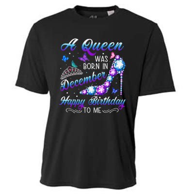 A queen was born in December Birthday Quote December Cooling Performance Crew T-Shirt