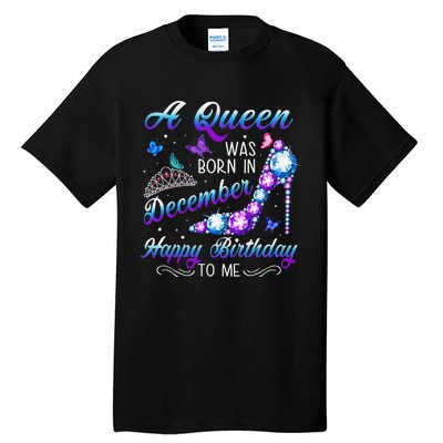 A queen was born in December Birthday Quote December Tall T-Shirt