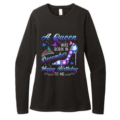 A queen was born in December Birthday Quote December Womens CVC Long Sleeve Shirt