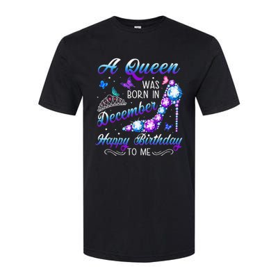 A queen was born in December Birthday Quote December Softstyle CVC T-Shirt