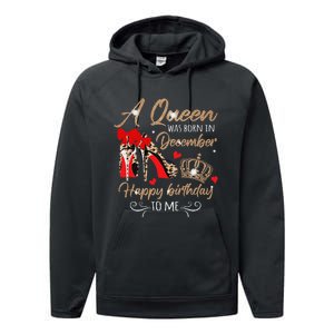 A Queen Was Born in December Birthday To Me Diamond Crown Performance Fleece Hoodie