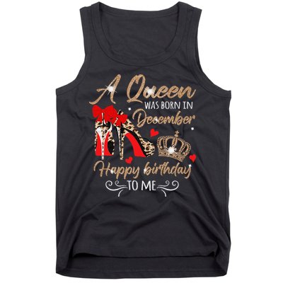 A Queen Was Born in December Birthday To Me Diamond Crown Tank Top