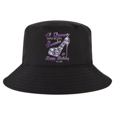 A Queen Was Born In December Diamond Happy Birthday To Me Cool Comfort Performance Bucket Hat