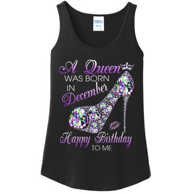 A Queen Was Born In December Diamond Happy Birthday To Me Ladies Essential Tank