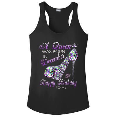 A Queen Was Born In December Diamond Happy Birthday To Me Ladies PosiCharge Competitor Racerback Tank