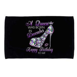 A Queen Was Born In December Diamond Happy Birthday To Me Microfiber Hand Towel