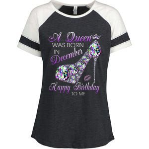 A Queen Was Born In December Diamond Happy Birthday To Me Enza Ladies Jersey Colorblock Tee