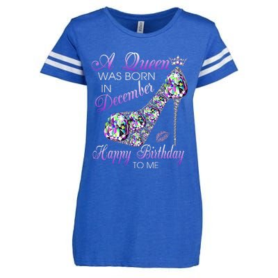 A Queen Was Born In December Diamond Happy Birthday To Me Enza Ladies Jersey Football T-Shirt