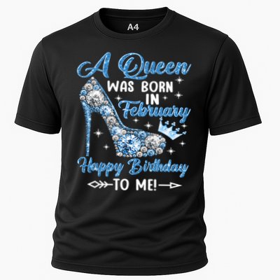 A Queen Was Born In February Happy Birthday To Me High Heel Gift Performance Shirt