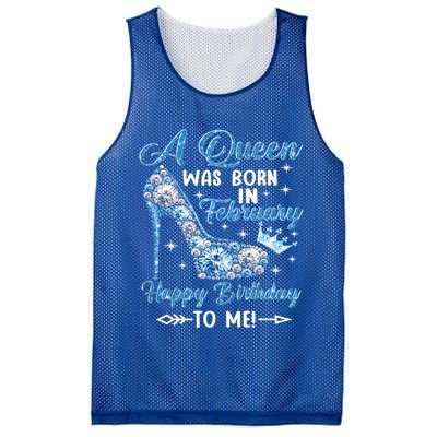 A Queen Was Born In February Happy Birthday To Me High Heel Gift Mesh Reversible Basketball Jersey Tank