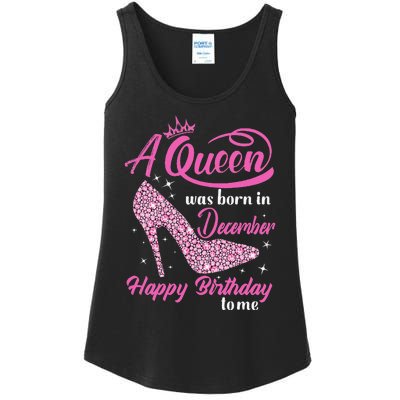 A Queen was Born In December Happy Birthday to me Ladies Essential Tank