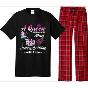 A Queen Was Born In May Cute Funny Happy Birthday Funny Gift Pajama Set