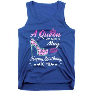 A Queen Was Born In May Cute Funny Happy Birthday Funny Gift Tank Top