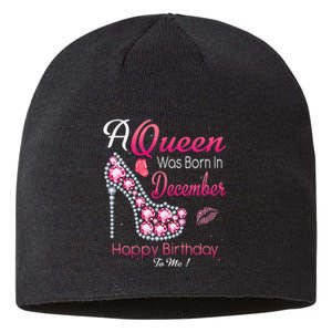 A Queen Was Born In December High Heel Birthday Gift Sustainable Beanie