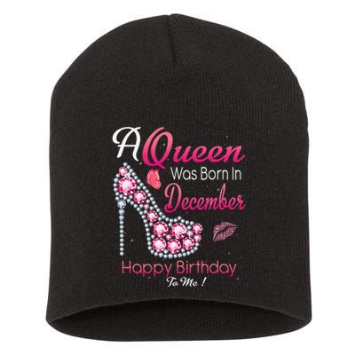 A Queen Was Born In December High Heel Birthday Gift Short Acrylic Beanie