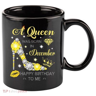 A Queen Was Born In December-Glitter Diamond--Shoes-Birthday 11oz C Handle Ceramic Mug