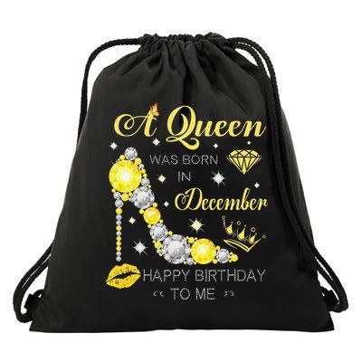 A Queen Was Born In December-Glitter Diamond--Shoes-Birthday Drawstring Bag