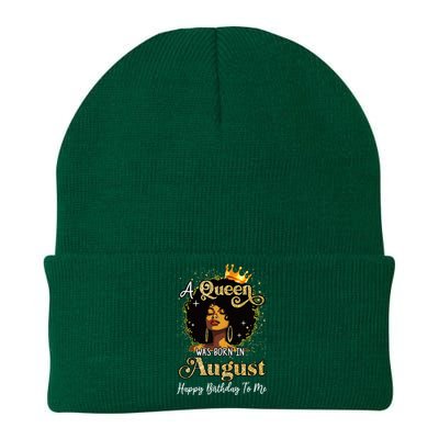 A Queen Was Born In August Black Birthday Afro Woman Knit Cap Winter Beanie