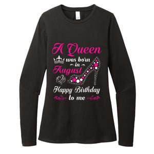 A Queen Was Born In August Birthday Shirts For Women Womens CVC Long Sleeve Shirt