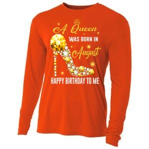 A Queen Was Born In August Happy Birthday To Me Diamond Gift Cooling Performance Long Sleeve Crew