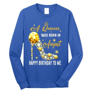 A Queen Was Born In August Happy Birthday To Me Diamond Gift Long Sleeve Shirt