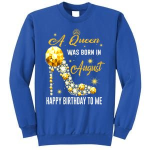 A Queen Was Born In August Happy Birthday To Me Diamond Gift Sweatshirt