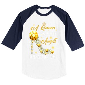 A Queen Was Born In August Happy Birthday To Me Diamond Gift Baseball Sleeve Shirt