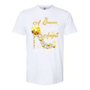 A Queen Was Born In August Happy Birthday To Me Diamond Gift Softstyle CVC T-Shirt