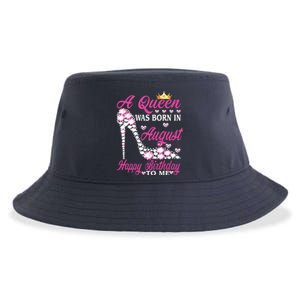 A Queen Was Born In August Happy Birthday To Me High Heel Sustainable Bucket Hat