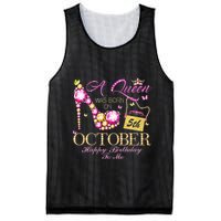 A Queen Was Born In October 5th Happy Birthday To Me 5 Mesh Reversible Basketball Jersey Tank