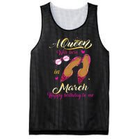 A Queen Was Born In March Happy Birthday Women Gift Mesh Reversible Basketball Jersey Tank