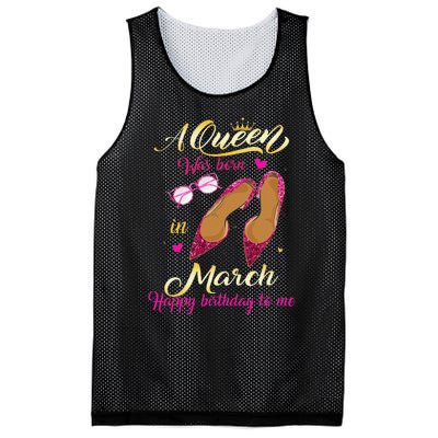 A Queen Was Born In March Happy Birthday Women Gift Mesh Reversible Basketball Jersey Tank