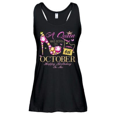 A Queen Was Born In October 6th Happy Birthday To Me 6 Ladies Essential Flowy Tank