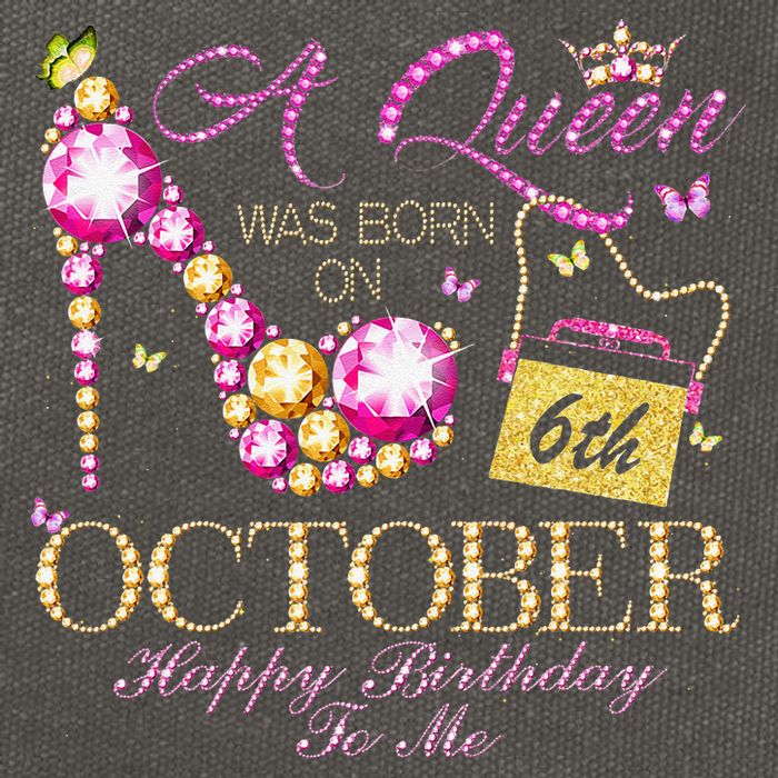 A Queen Was Born In October 6th Happy Birthday To Me 6 Cotton Canvas Backpack