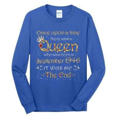 A Queen Was Born In September 1946 Cool Gift Tall Long Sleeve T-Shirt