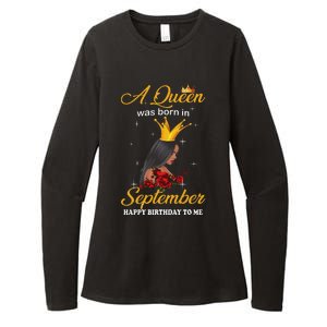 A Queen was Born In September Happy Birthday To Me Womens CVC Long Sleeve Shirt