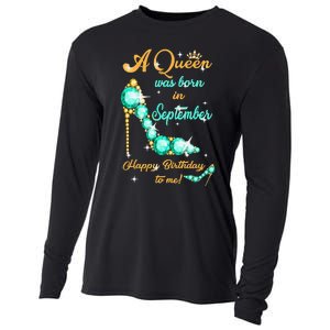 A Queen was Born In September Happy Birthday To Me Cooling Performance Long Sleeve Crew