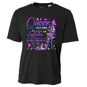 A Queen Was Born In September Happy Birthday To Me Cooling Performance Crew T-Shirt