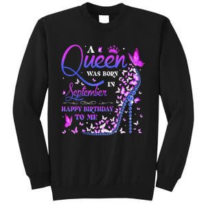 A Queen Was Born In September Happy Birthday To Me Sweatshirt